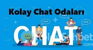 Chat Concept Illustration. Young People Using Mobile Gadgets Such As Tablet Pc And Smartphone For Texting Messages Each Other Via Internet. Flat Big Letters Chat And Guys And Women Standing Near
